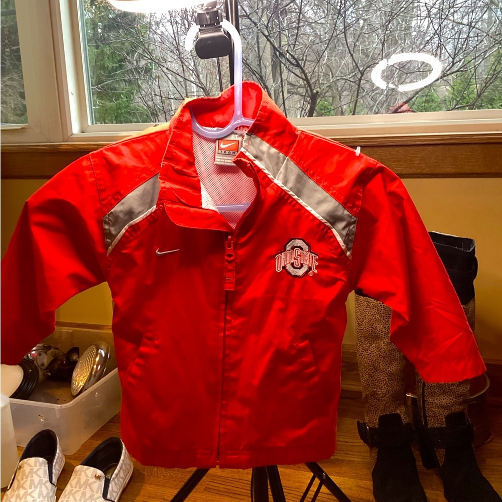 Nike Team OSU OHIO STATE UNIVERSITY TODDLER ZIP UP WIND BREAKER JACKET SZ. 2T